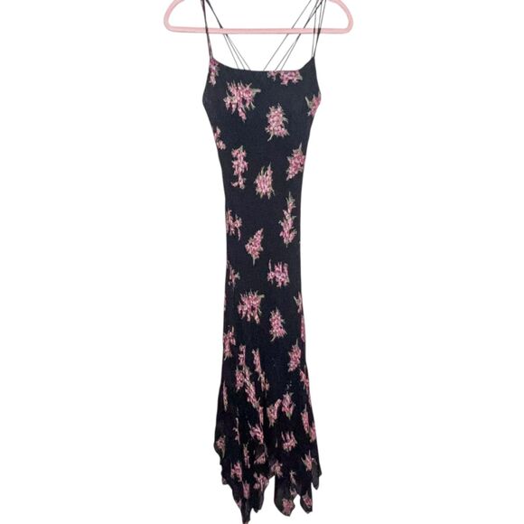 Luisa Spagnoli Floral Bias-Cut Slip Dress Handkerchief Hem (US 8 / IT 44) - Picture 1 of 7